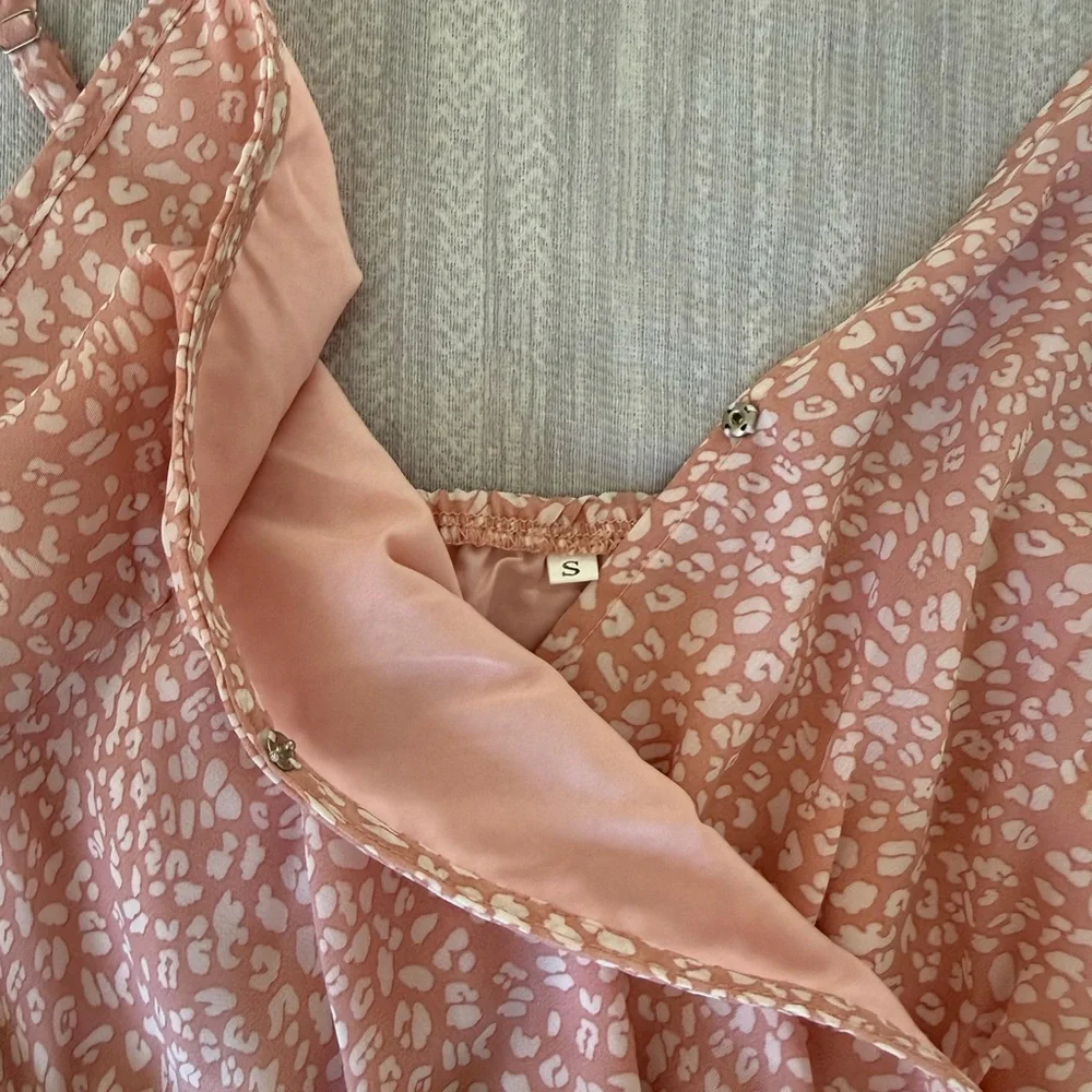 Pink Leopard Print Ruffle Slip Dress - Picture 4 of 5